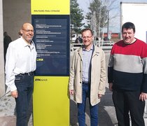 Prof. Dr. Manfred Loidold (HSRM), Prof. Dr. Martin Raubal, Institut für Kartografie und Geoinformation der ETHZ, und Prof. Dr. Ralf Dörner (HSRM) an der ETH in Zürich.